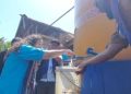 Pembukaan kran air bersih menandai pengresmian sumur air bersih di Desa Lewobunga, Kecamatan Adonara Timur, Selasa, 10 September 2024.