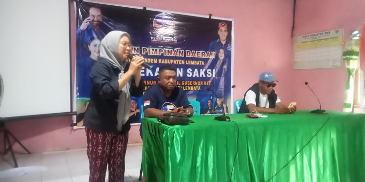 Ketua DPD Partai NasDem Kabupaten Lembata Yuni Damayanti minta struktur pengurus Partai NasDem memenangkan Paket Siaga dan Paket Tunas dalam Pilkada Lembata, 27 November 2024.