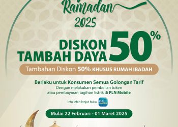 Promo "Menyambut Ramadan 2025" diperuntukkan bagi pelanggan tegangan rendah semua golongan tarif 1 fasa mulai daya 450 VA hingga 5.500 VA dan 3 fasa dari 6.600 VA hingga 13.200 VA.