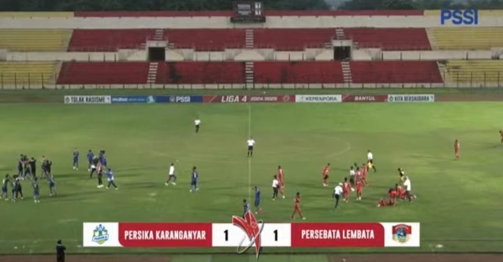 Persika Karanganyar bermain imbang 1-1 saat menghadapi Persebaya Lembata dalam laga Rabu, 14 Mei 2025. Hasil imbang ini mengantar keduanya lolos ke babak delapan besar dan dipromosikan ke liga 3 nasional.