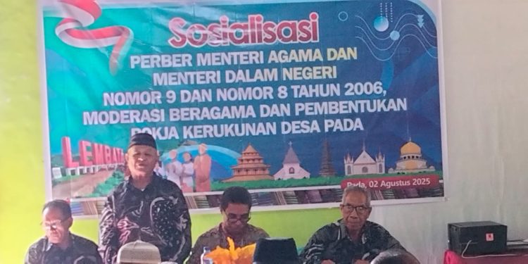 FKUB Lembata mensosialisasikan Peraturan Bersama Menteri Agama dan Menteri Dalam Negeri di Desa Pada, Kecamatan Nubatukan, Kabupaten Lembata.