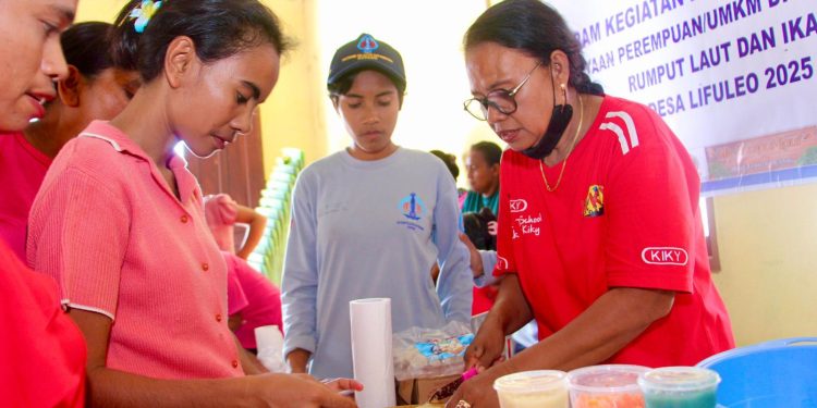 PT PLN UIP Nusra dalam kolaborasi dengan Politeknik Kelautan dan Perikanan (KP) Kupang, menginisiasi program “Pemberdayaan Perempuan UMKM melalui Diversifikasi Produk Rumput Laut dan Ikan” di Desa Lifuleo, Kupang, Nusa Tenggara Timur.