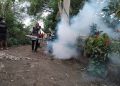 Dinas Kesehatan Lembata menurunkan petugas melakukan Foging di sejumlah titik di wilayah Endemi DBD.