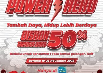 Memperingati Hari Pahlawan 2025, PLN meluncurkan program promo bertajuk “Power Hero” yang memberikan diskon 50% untuk biaya tambah daya listrik. Program ini berlangsung mulai 10 hingga 23 November 2025.
