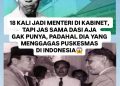 18 Kali Duduk di Kabinet, Menteri ini Tak Punya Jas dan Dasi Sendiri